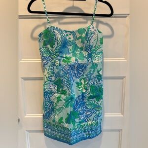 Lilly Pulitzer Blue and Green Mini Dress